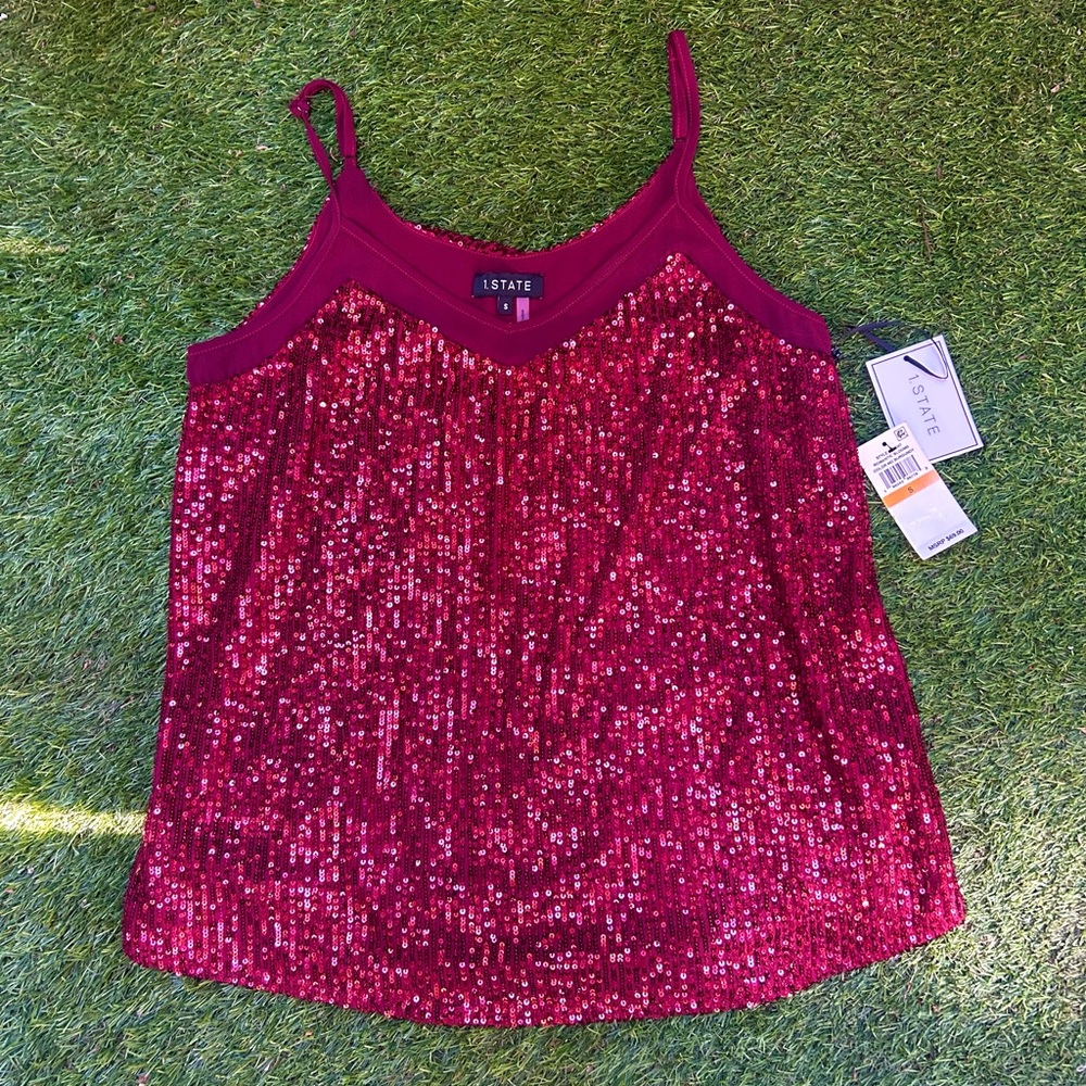 Burgundy Sequin Camisole